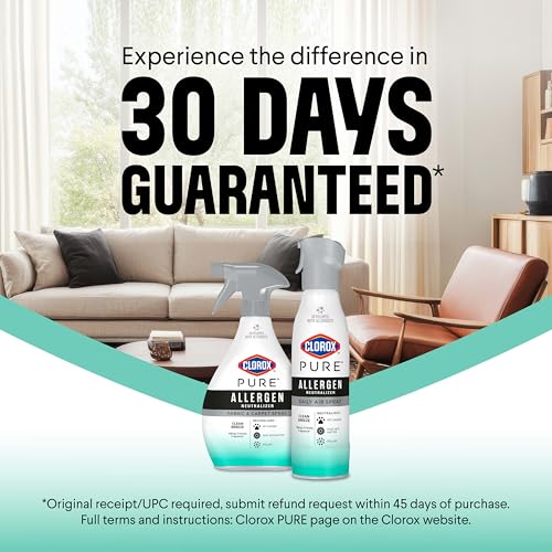 Product packaging box and bottle of Clorox Pure Allergen Neutralizer.