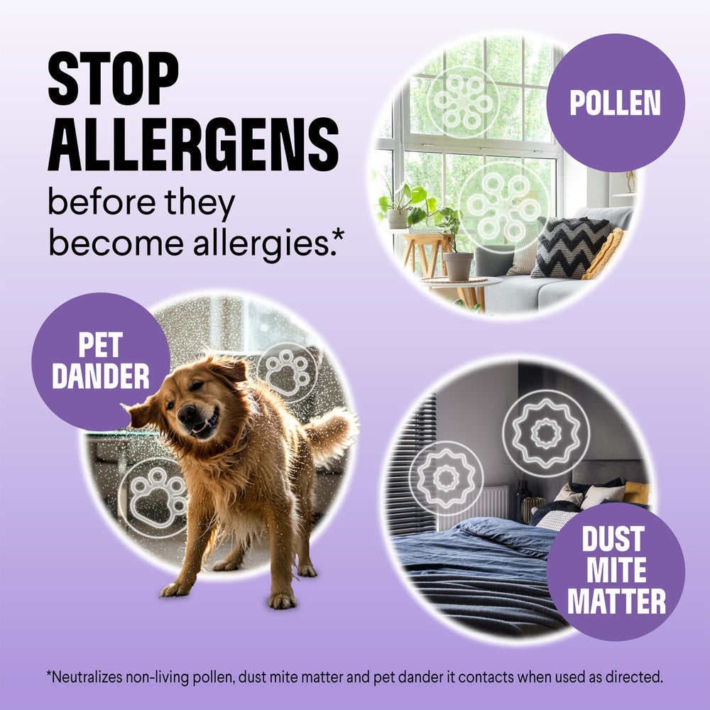 Clorox PURE targeting dust mite matter and pollen in the environment