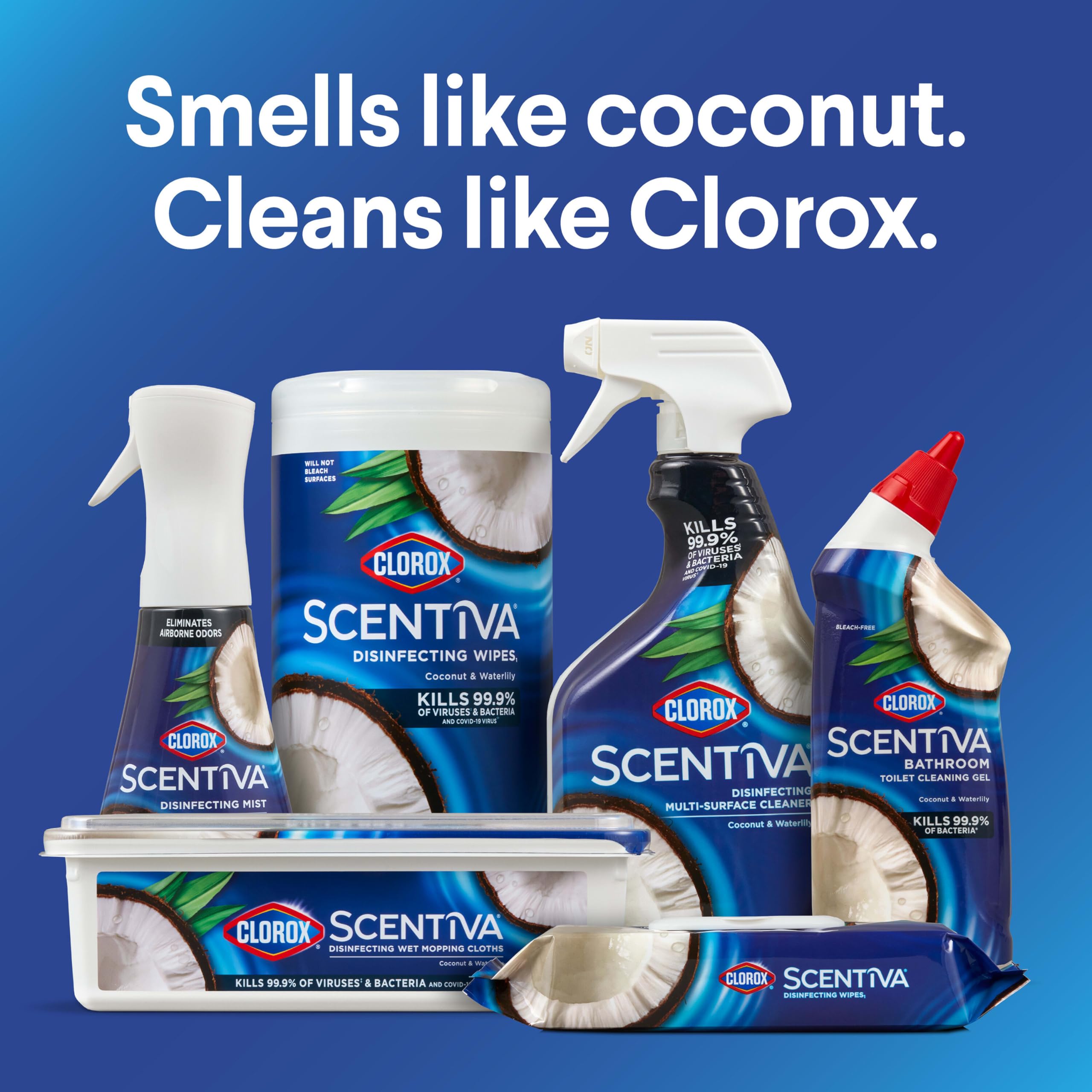 Clorox Scentiva on a kitchen counter demonstrates quick surface use and scent.