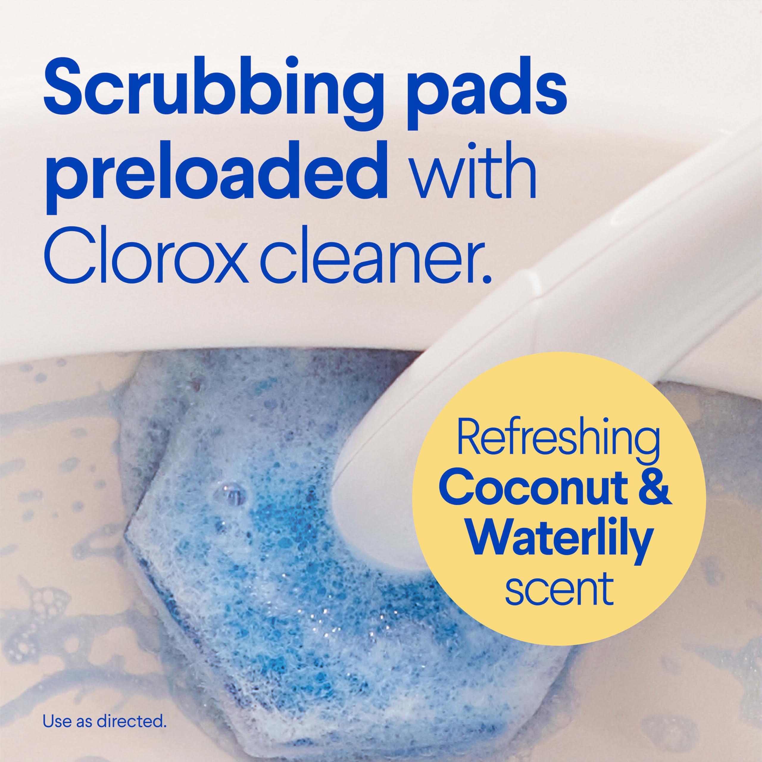 Clorox Scentiva ToiletWand closeup of preloaded pad for quick cleaning