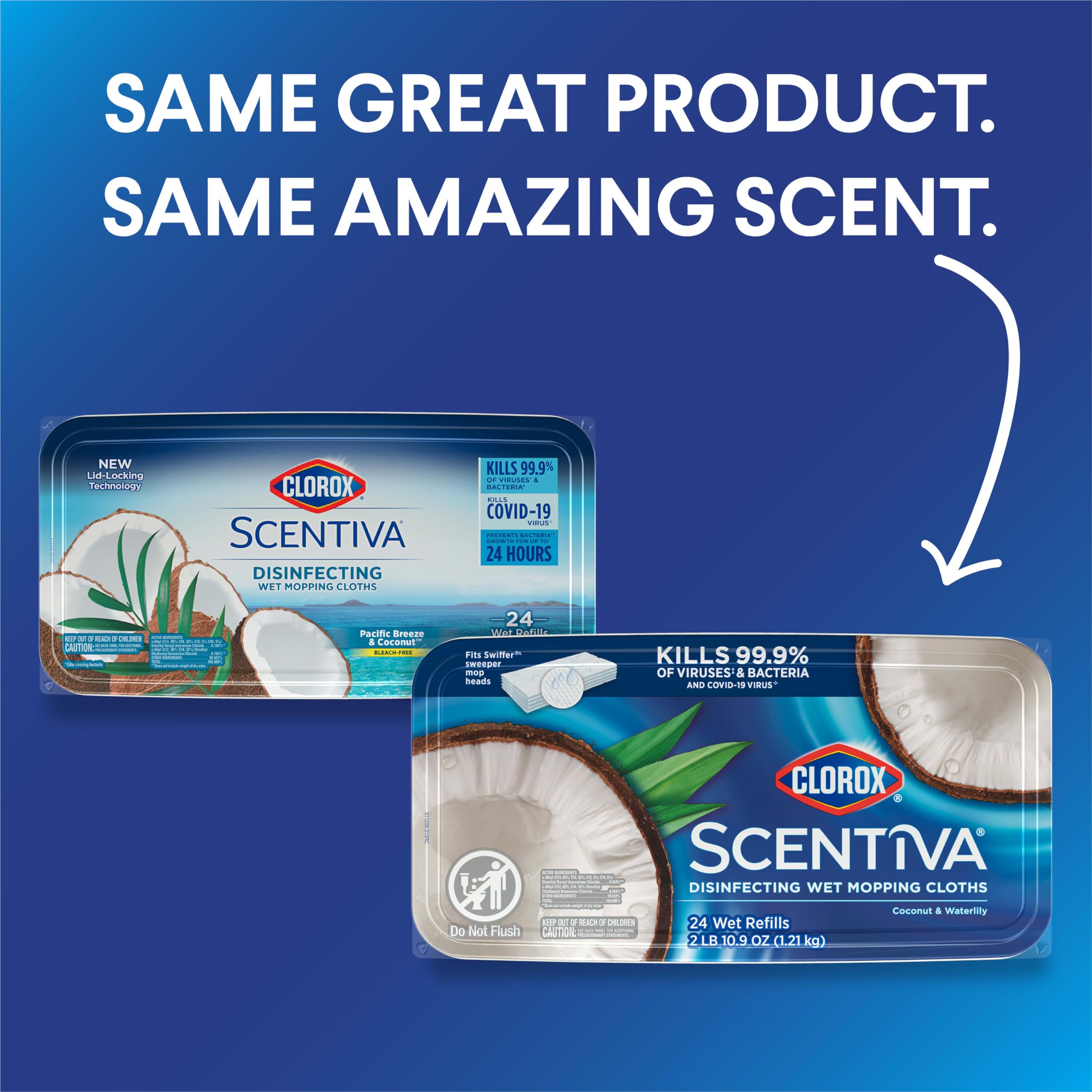 Clorox Scentiva mop pad ultra-textured traps dirt for a thorough clean.