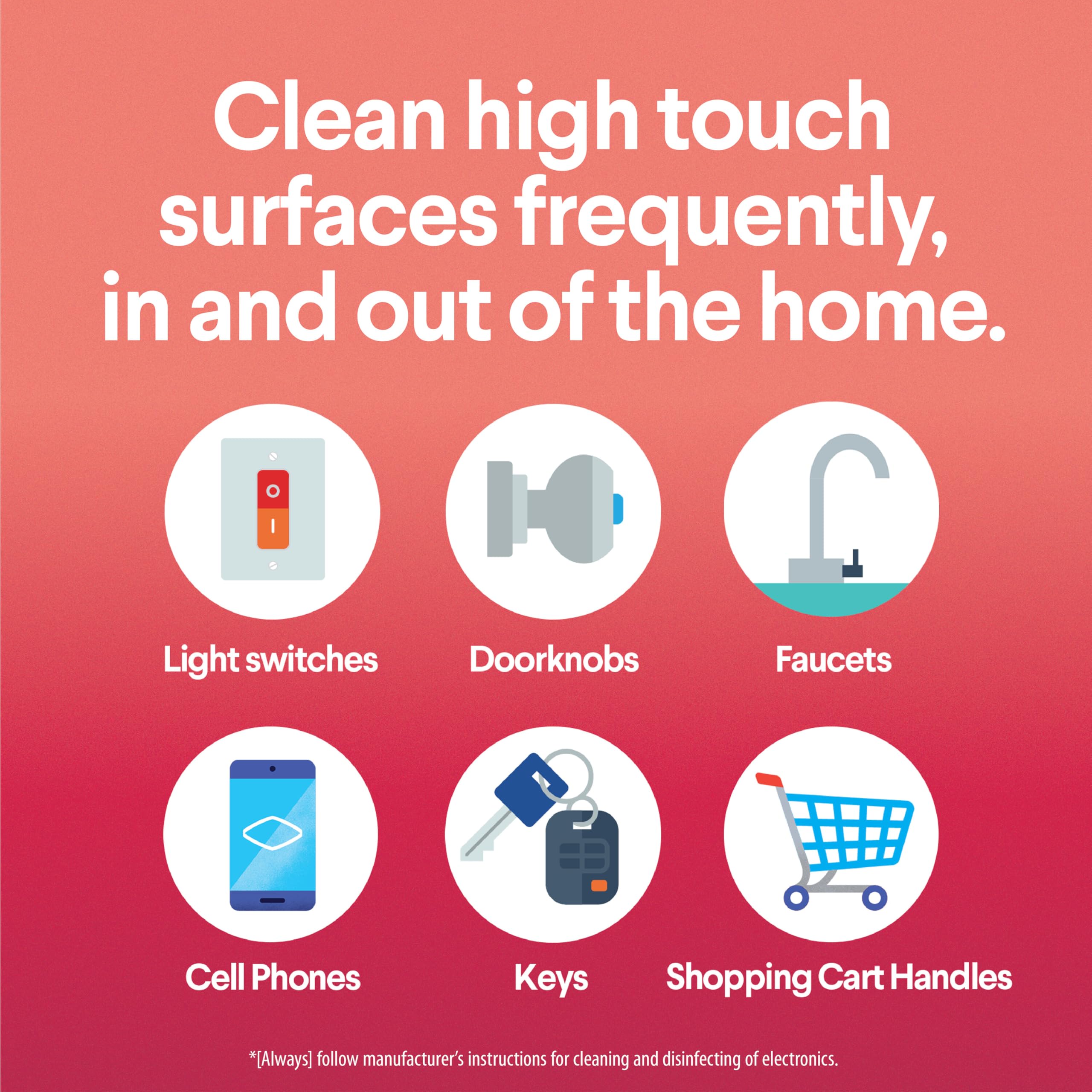 Bleach-free formula highlighted on Clorox Scentiva wipes
