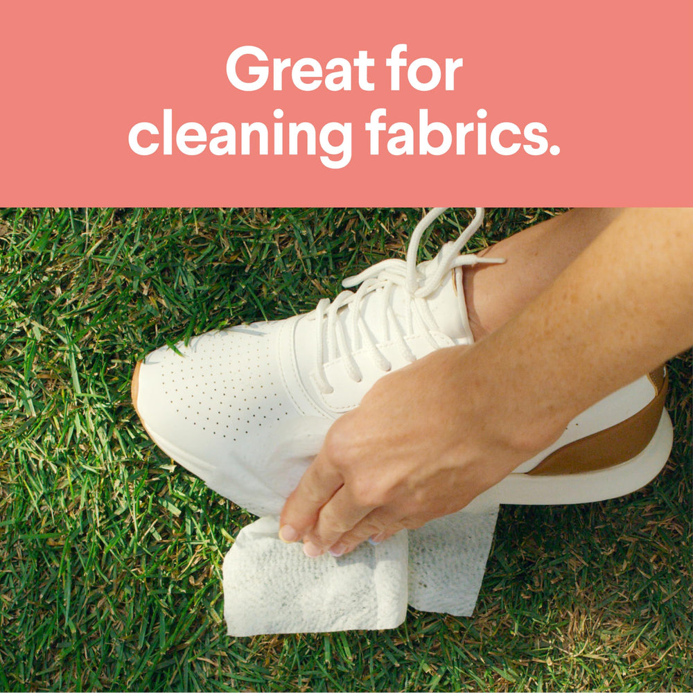 Grease removal action captured with Clorox Scentiva wipes