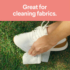 Grease removal action captured with Clorox Scentiva wipes