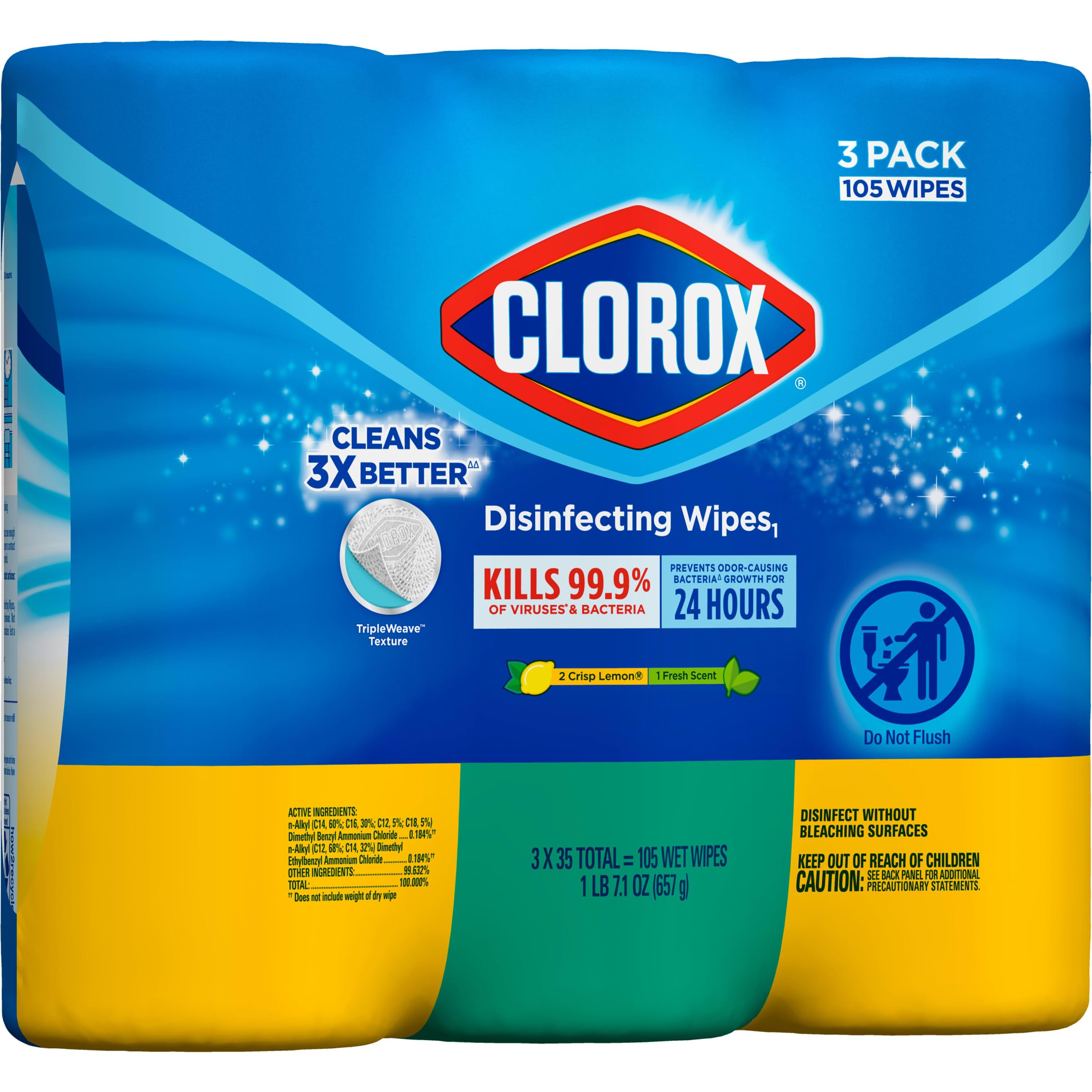 Surface-safe on acrylic, glass, and vinyl with Clorox wipes.