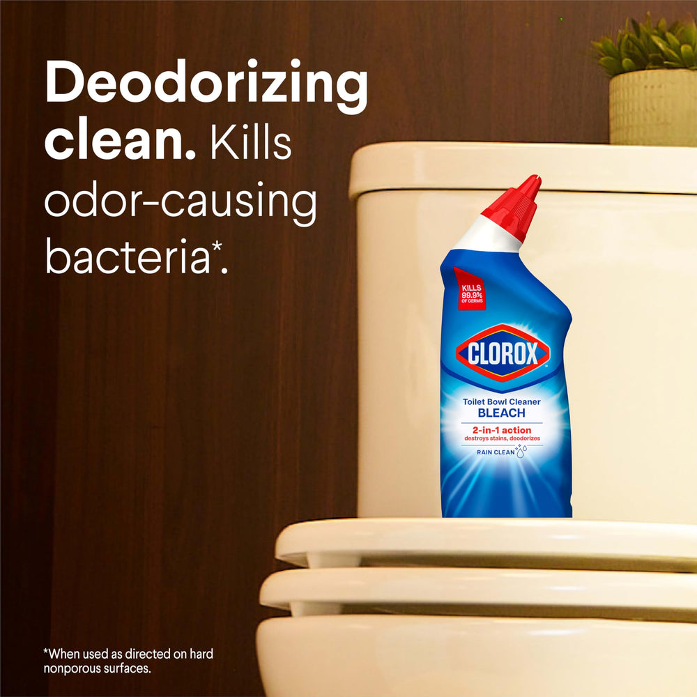 Bottle showing deodorizing action and odor control in a bathroom
