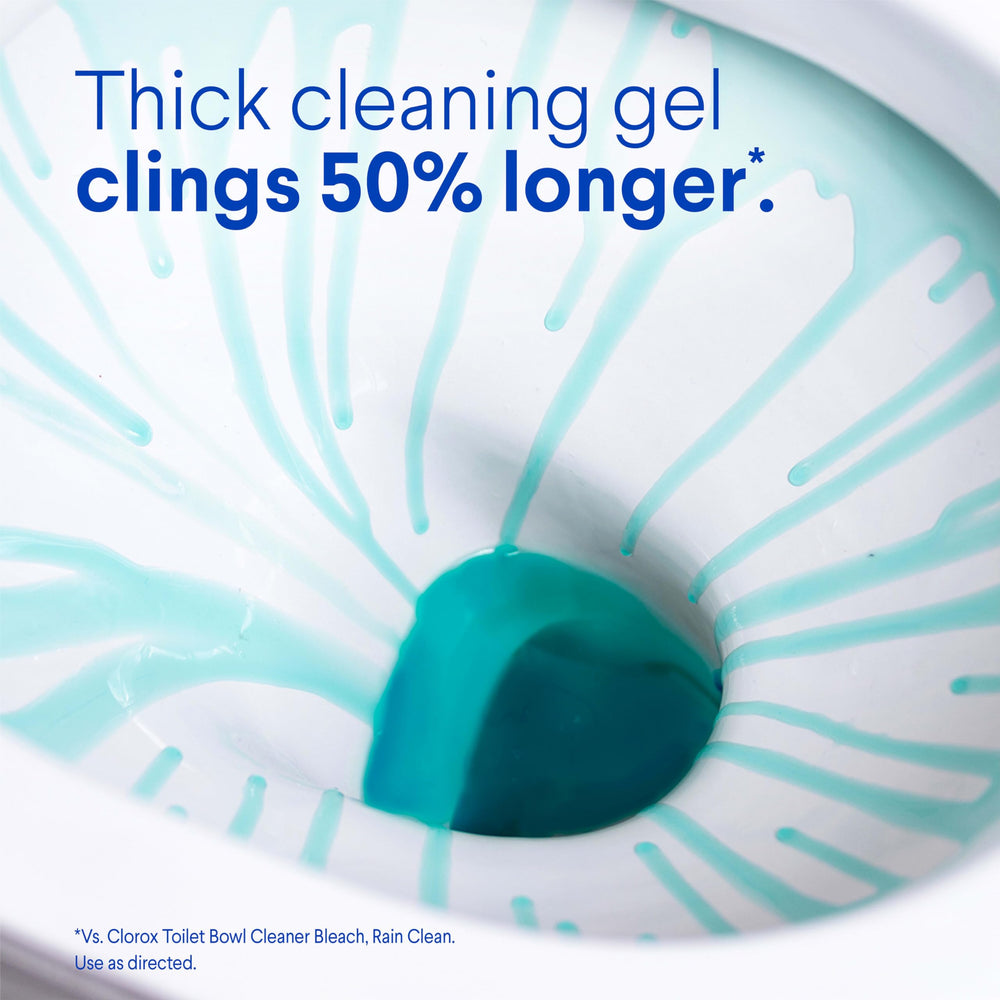 Clorox Toilet Bowl Cleaner Clinging Bleach Gel Ocean Mist gel cling action on surfaces.