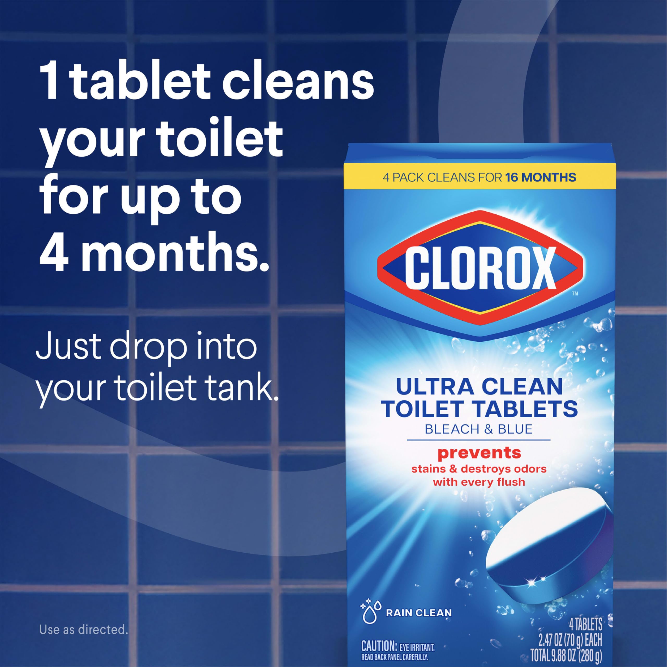 Bleach-powered cleaning helps resist stains and mineral buildup in the bowl.