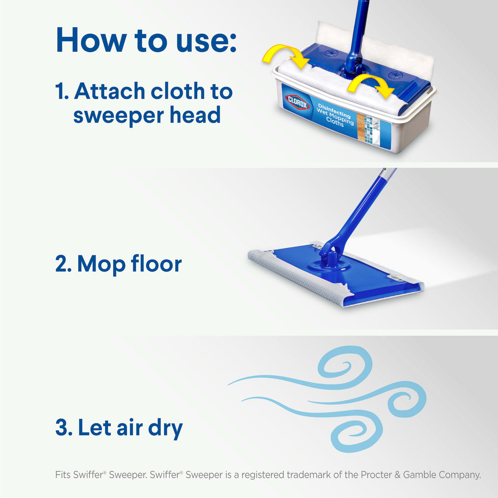 Ultra textured fabric on Clorox mop pad traps more particles