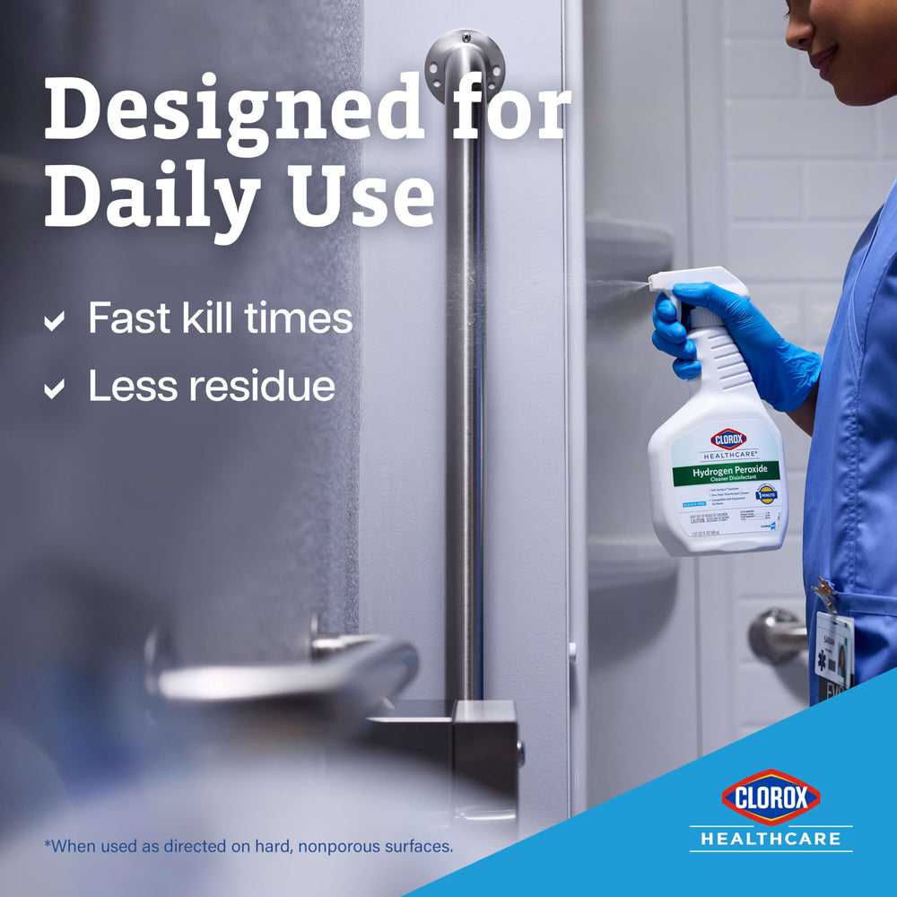 Clorox Healthcare bottle pour demonstrates easy refill process.