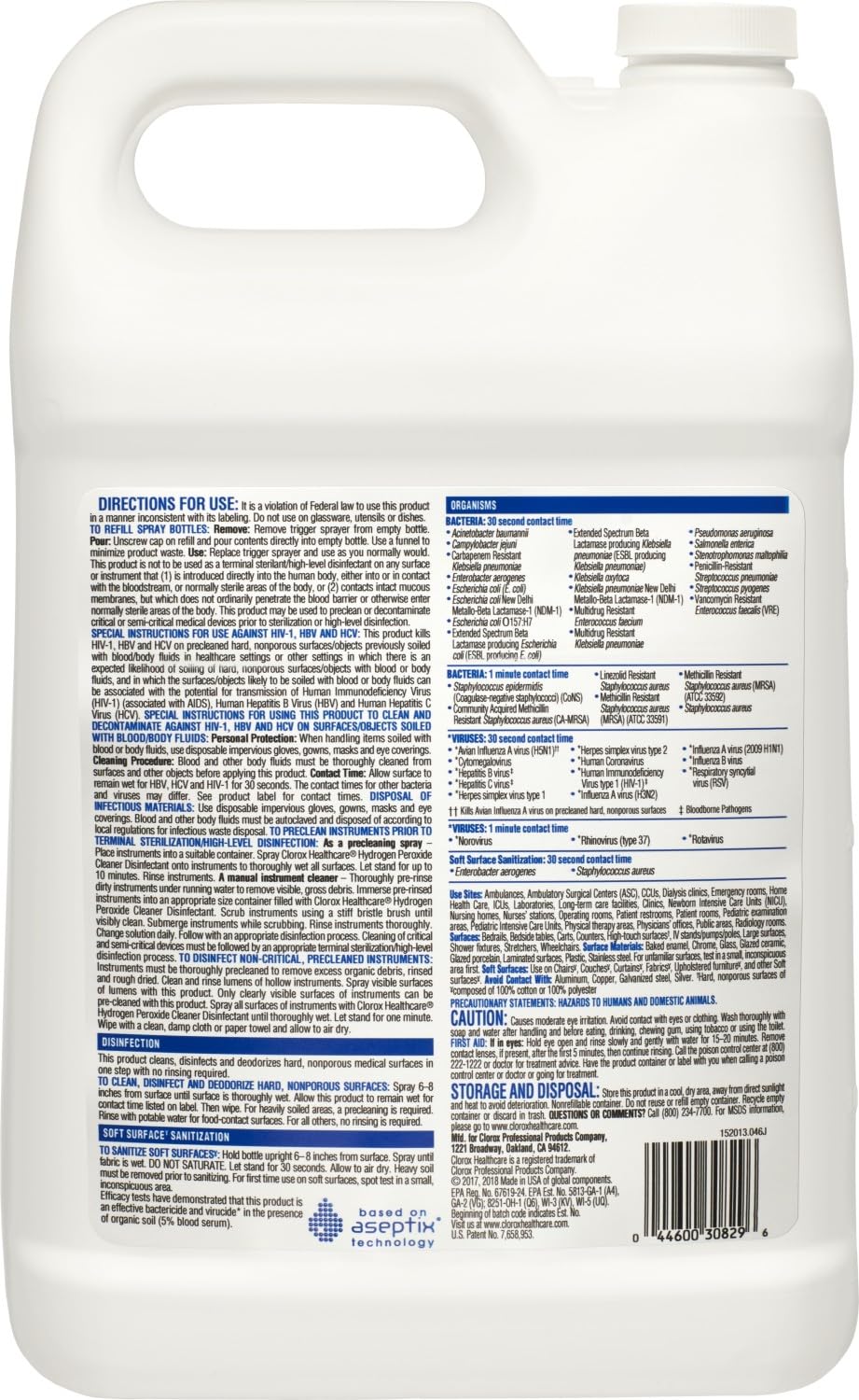 Clorox Healthcare refill jug 128 oz for hospitals and clinics.