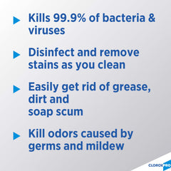 CloroxPro Clean-Up mold removal in a bathroom tackles mildew on tile.
