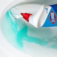 CloroxPro nozzle reaches under the rim for thorough cleaning