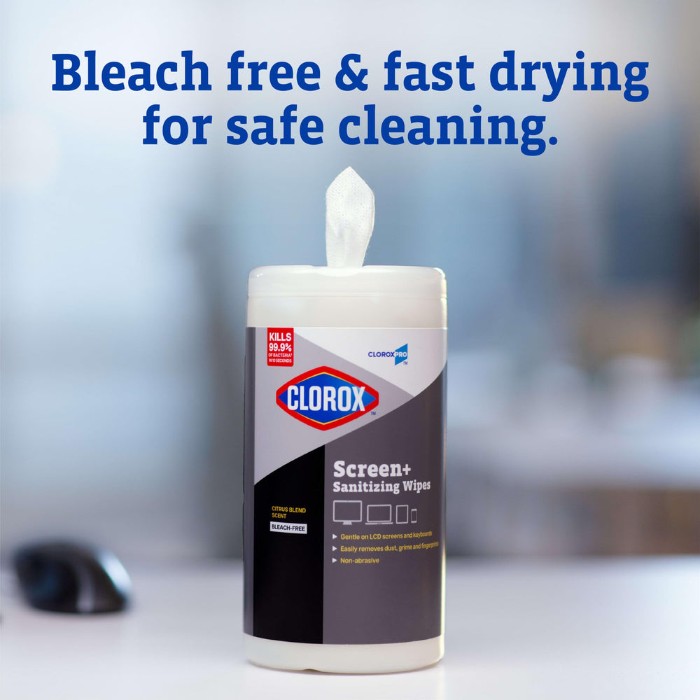 CloroxPro Screen+ Wipes safely clean LCD screens.