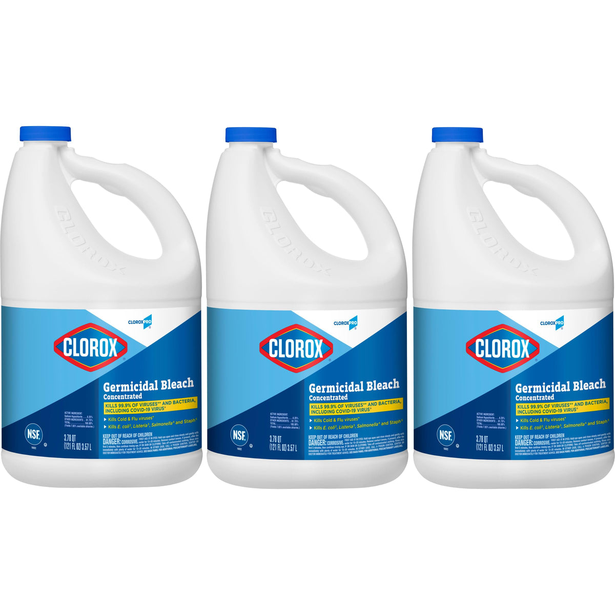 CloroxPro Ultra Germicidal Bleach bottle pour for quick surface disinfection tasks.