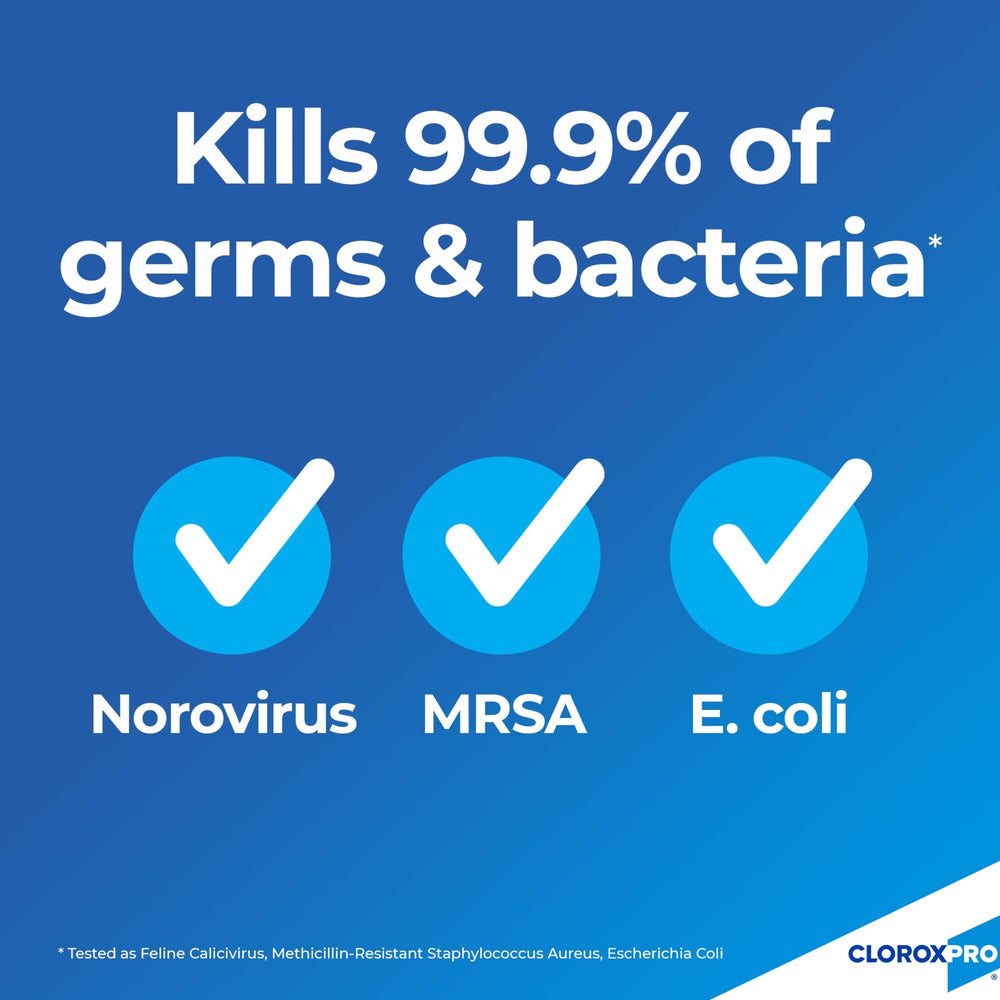 CloroxPro Ultra Germicidal Bleach label close-up highlighting EPA registration.