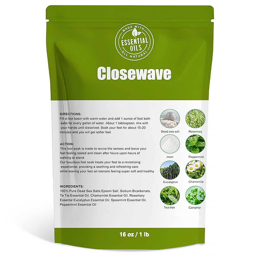 Closewave family-friendly bath salt supports shared foot care routines.