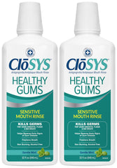 CloSYS Healthy Gums Mouthwash bottle with gentle mint for gum care.