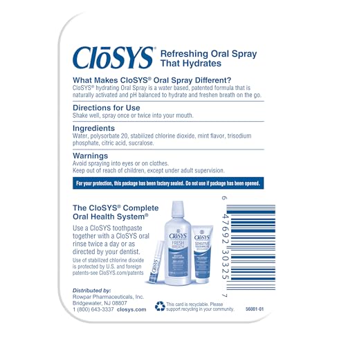 CloSYS pocket-size mint spray ideal for quick on-the-go refresh.