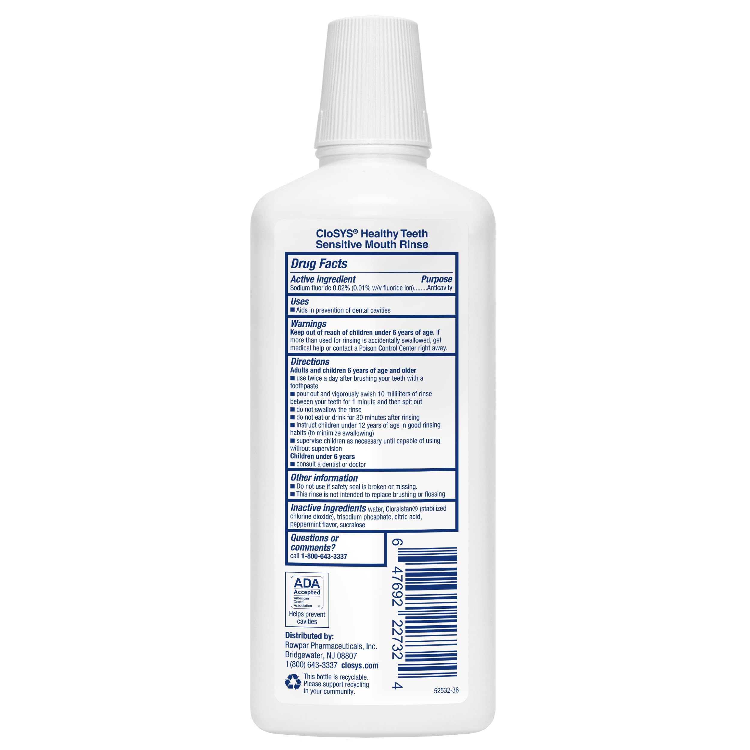 CloSYS Silver enamel-friendly rinse conveys non-burning feel.