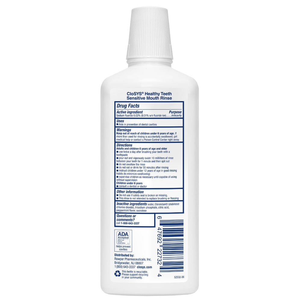 CloSYS Silver enamel-friendly rinse conveys non-burning feel.