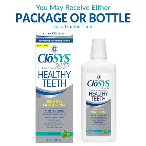 CloSYS Silver Healthy Teeth Mouthwash Pack of 2 on the box highlights value for daily care.