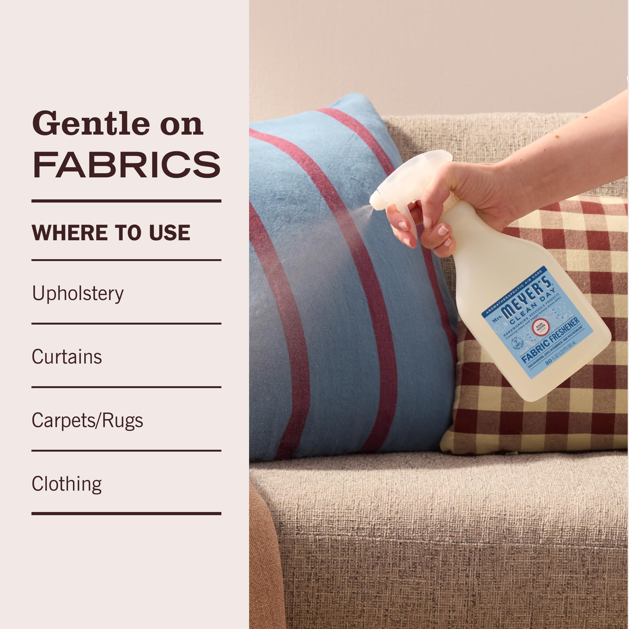 Clothing revived in a laundry room with a light Rain Water aroma.