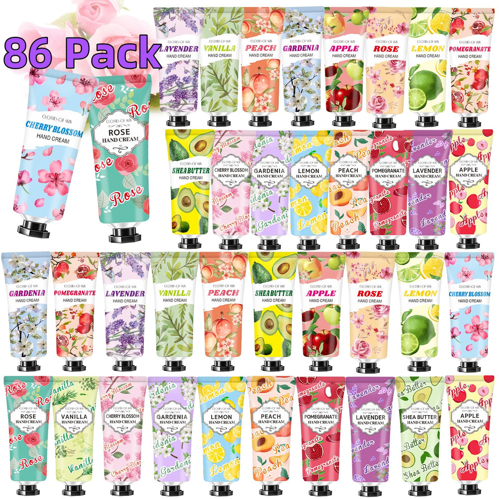 Clothes of Skin 86-pack hand cream set with varied fragrances for daily use.