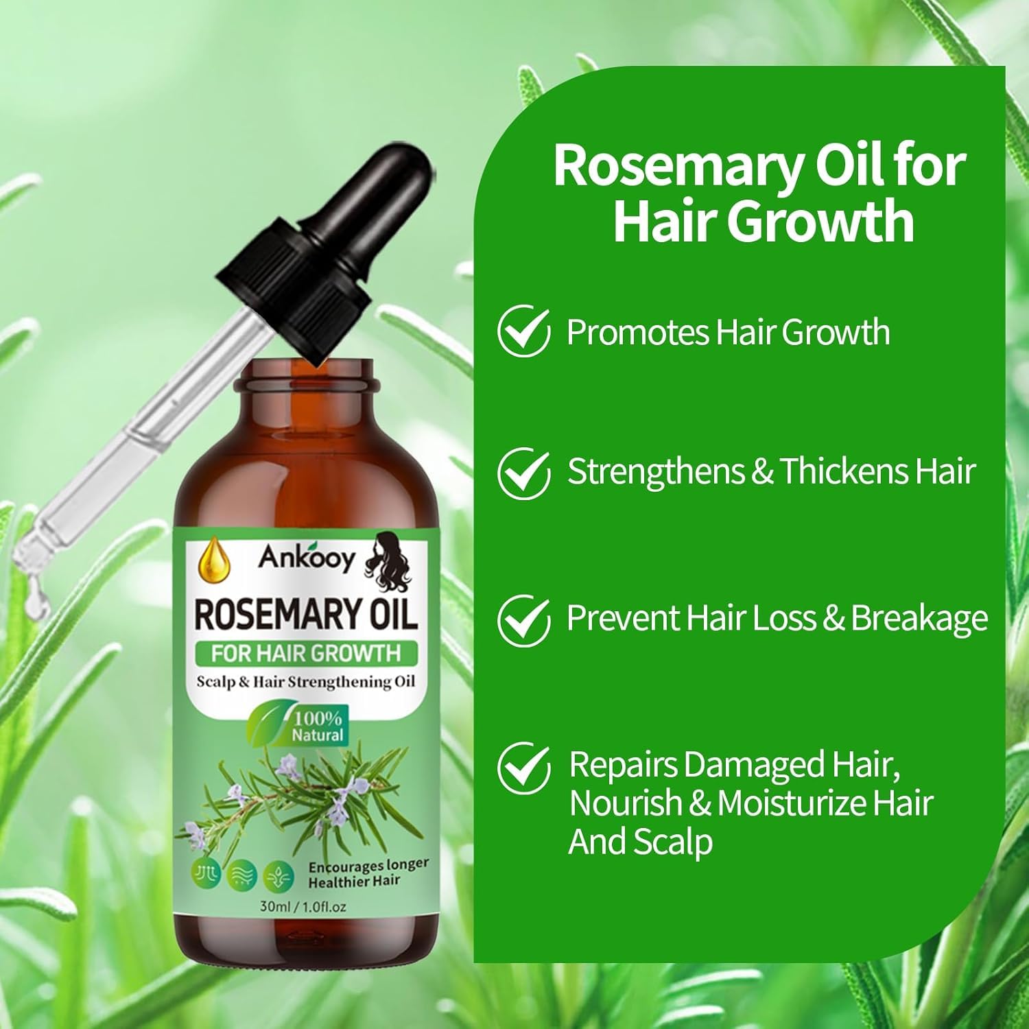 CLOTHES OF SKIN rosemary oil bottle captures invigorating scent and strengthening vibes.