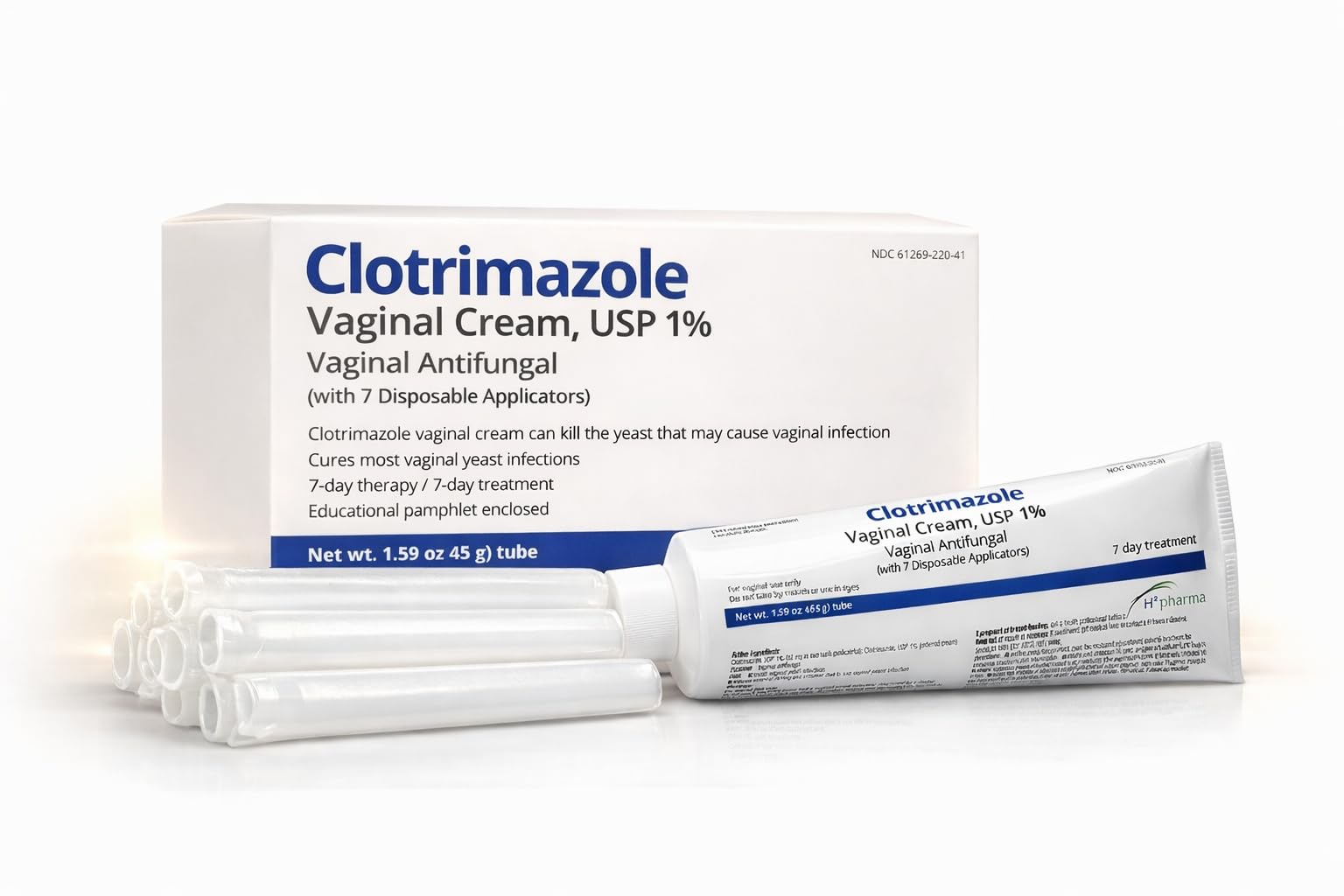 Clotrimazole Vaginal USP 1% Cream box with clear labeling for easy purchase.
