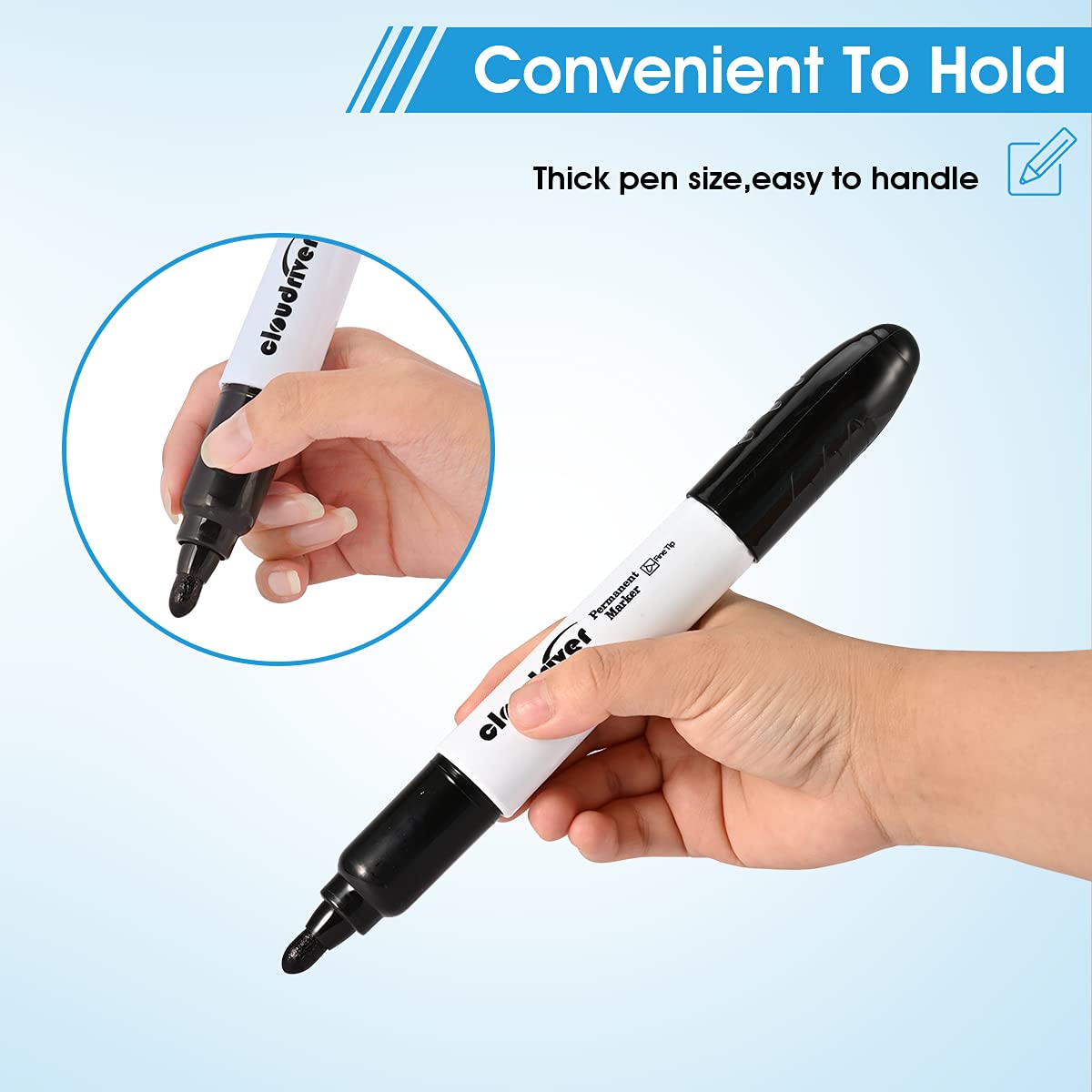 Cloudriver permanent ink dries quickly and resists fading for clear writing.