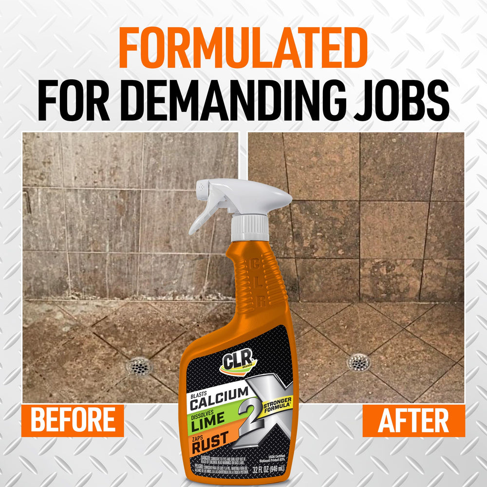 CLR 2X heavy-scale fixture cleans rust and mineral deposits.
