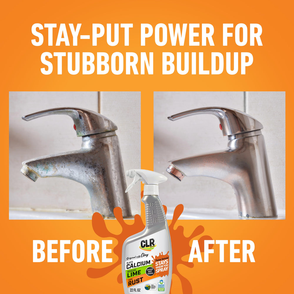 CLR Brands rust stain removal on sinks and tubs with fast action