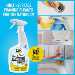 CLR Brilliant Bath Free and Clear foam action removes hard water stains effectively.