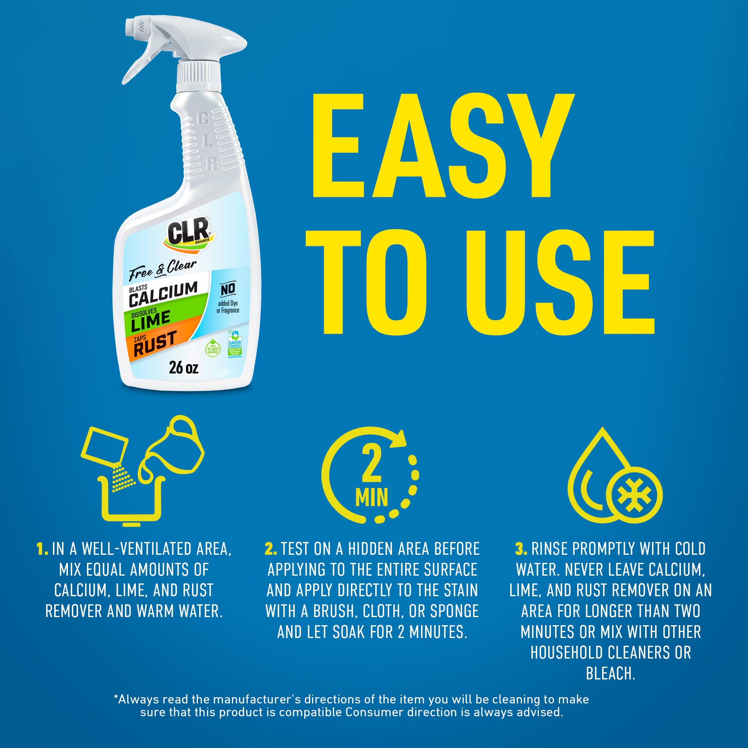 CLR Free & Clear removing mineral buildup in dishwasher