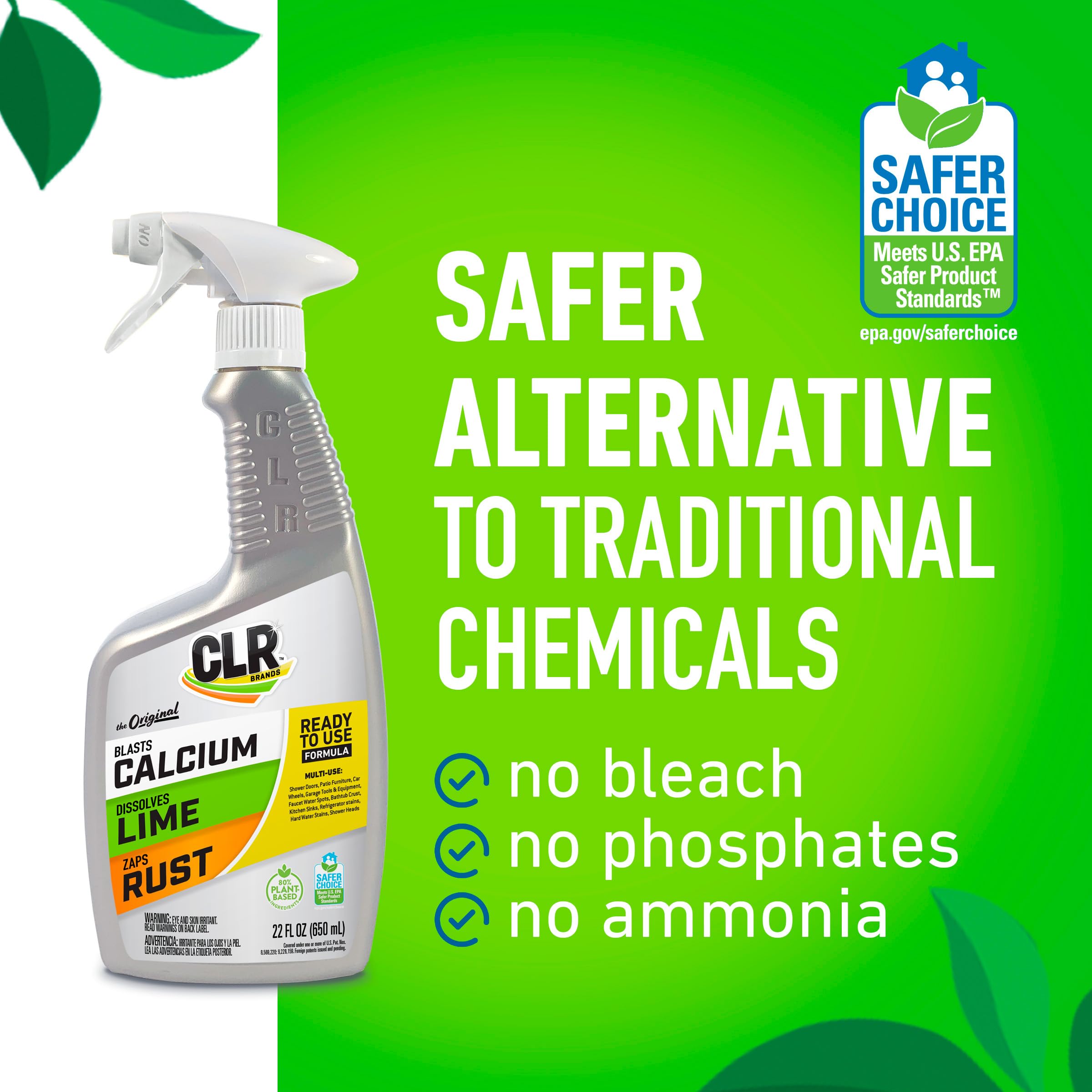 CLR multi surface cleaner on stainless steel and glass delivers a bright finish.