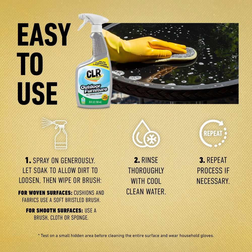 CLR cleaner cleans canvas fabric upholstery outdoors