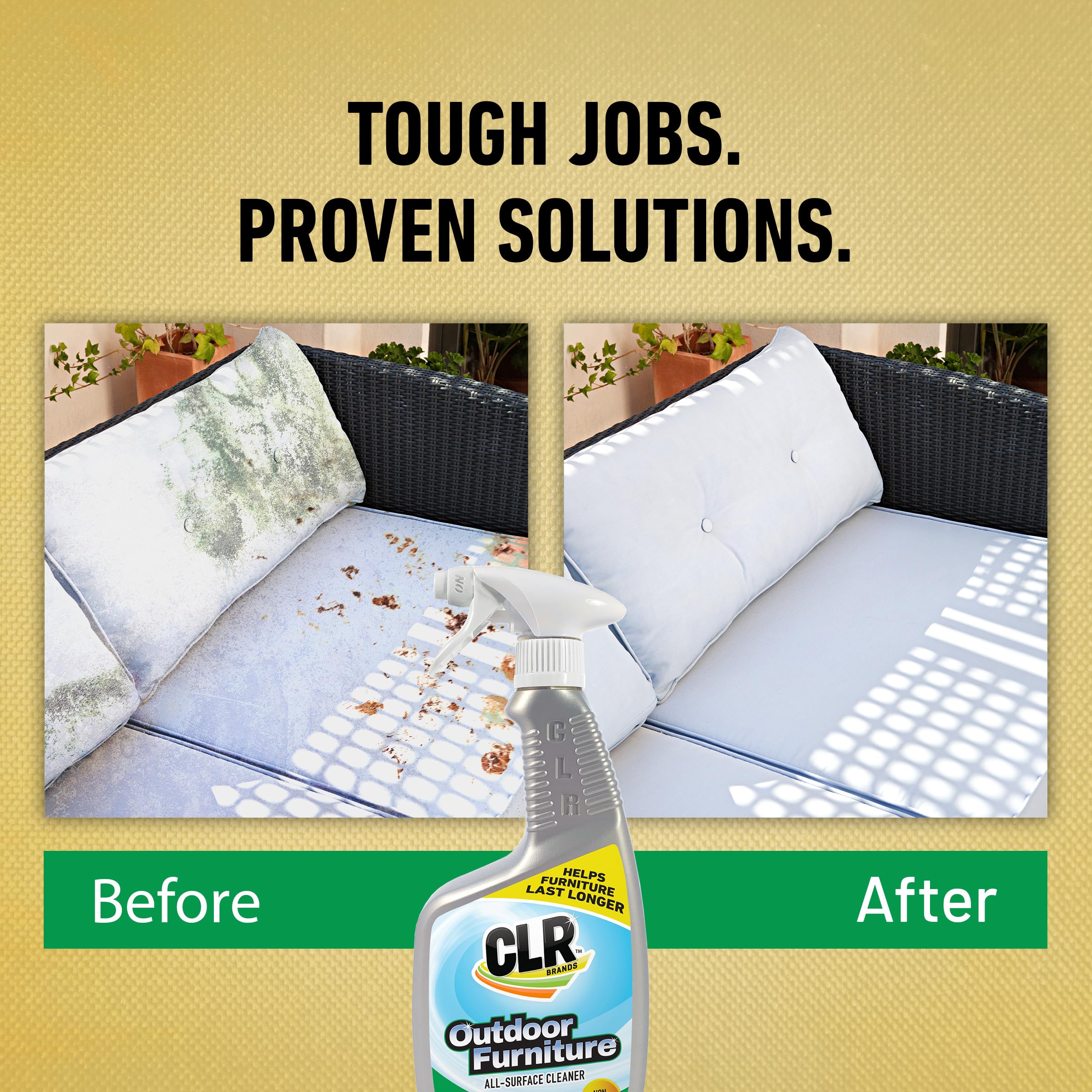 CLR cleaner brightens wrought iron outdoor surfaces