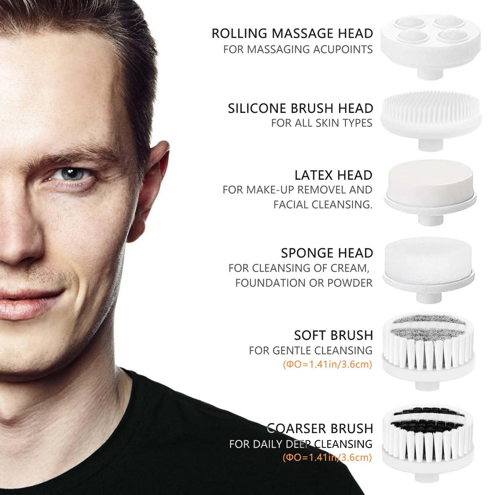 CLSEVXY's 6 replaceable brush heads enable customized facial care.