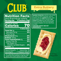 Close-up of Club Crackers Extra Buttery showing crisp, flaky texture and rich butter.
