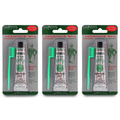 Clubman Moustache Wax Hang Pack neutral color tubes for easy daily grooming.