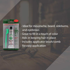 Clubman Moustache Wax Hang Pack tube closeup showing non-greasy formula.
