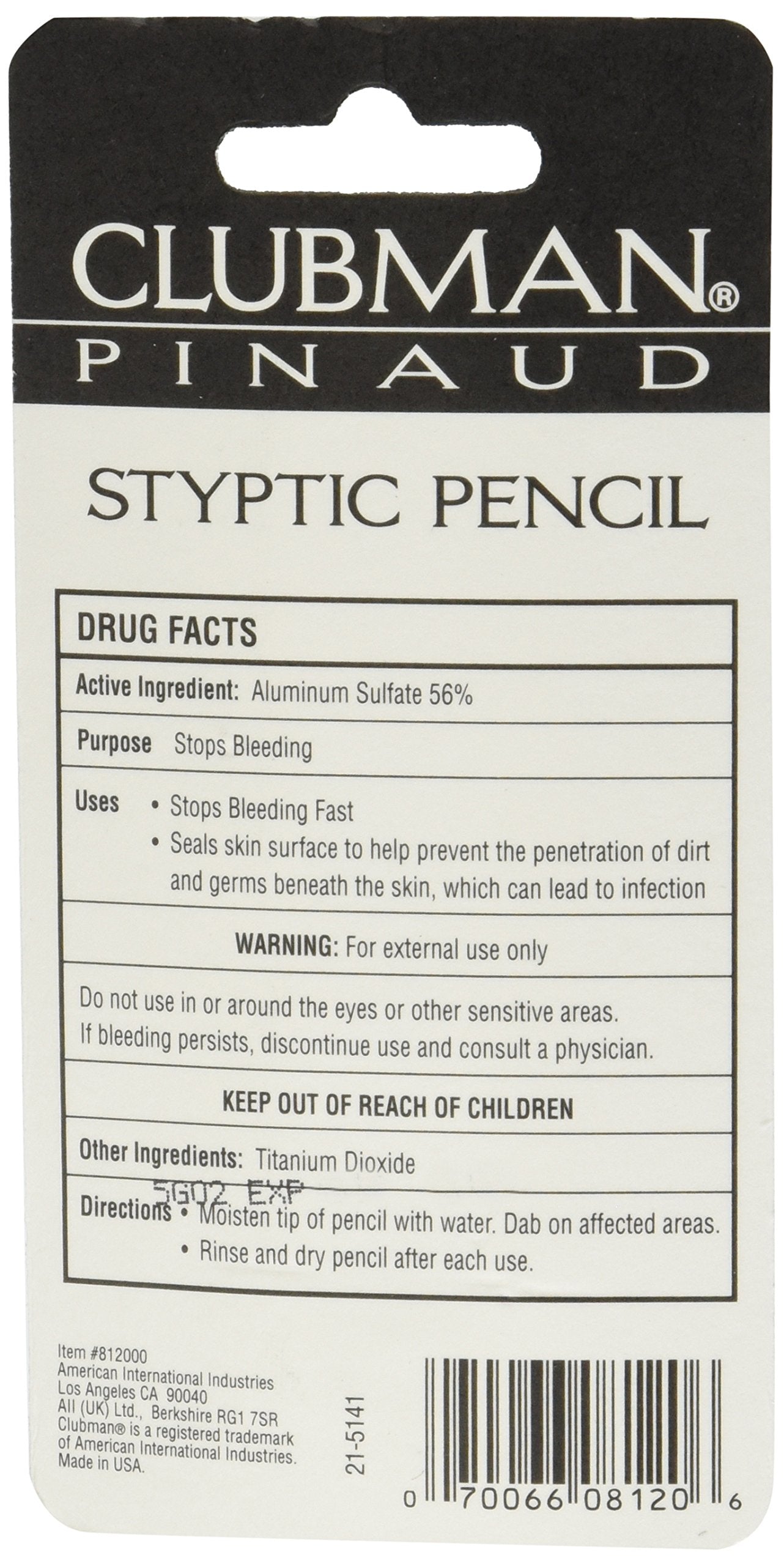 Three-pack Clubman Pinaud styptic pencils for travel kits