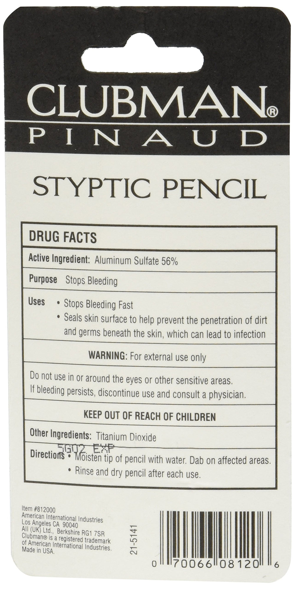 Three-pack Clubman Pinaud styptic pencils for travel kits