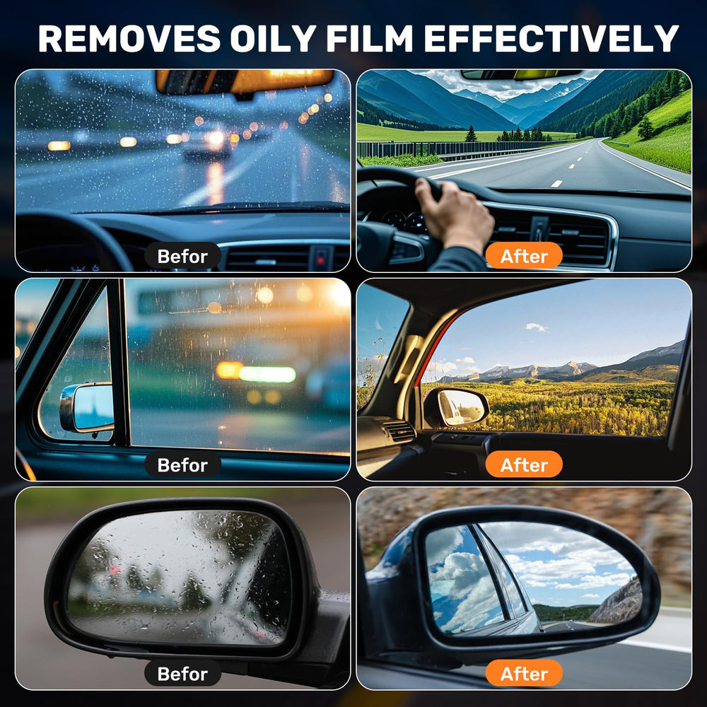 Clussbin double protection technology repels water, grime, and pollutants on car glass.