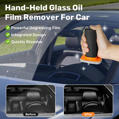 Clussbin One-piece cleaning applicator dispensing solution on glass.