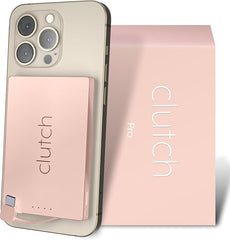 Clutch Pro thinnest magnetic charger in pink for ultra-portable power.