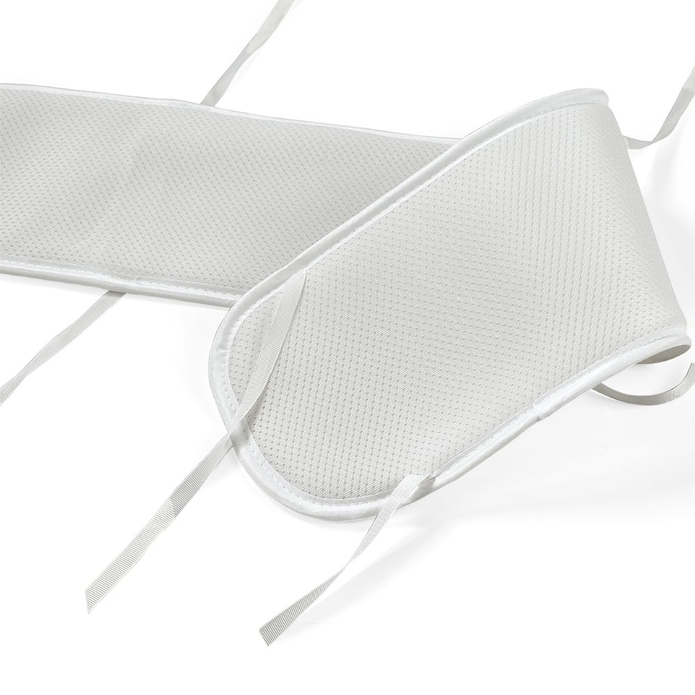 CLYCSRC 4pc mesh crib top-rail set gray-4 demonstrates safe top-rail fit