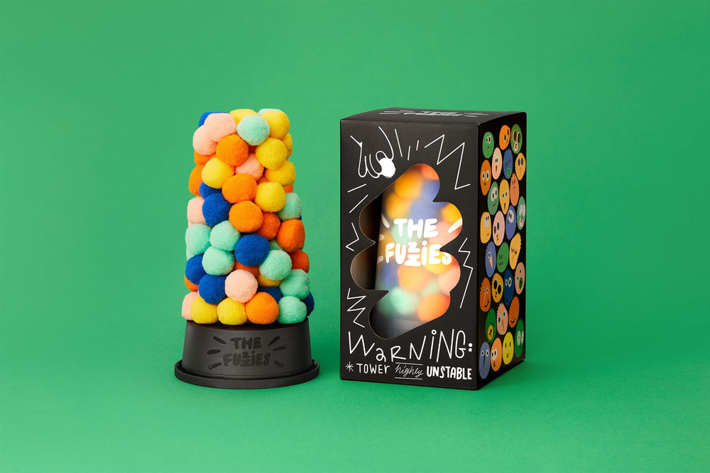 CMYK The Fuzzies: pull a fuzzy from the tower for a tense turn.