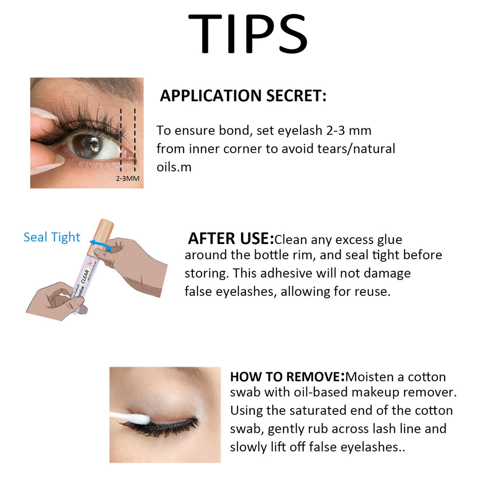 CMNRO lash glue step: apply line and wait for clear drying.